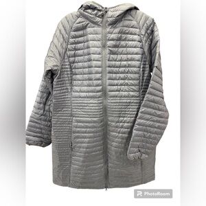 LL BEAN womens pertex quantum down long-Medium Petite hooded Stow option